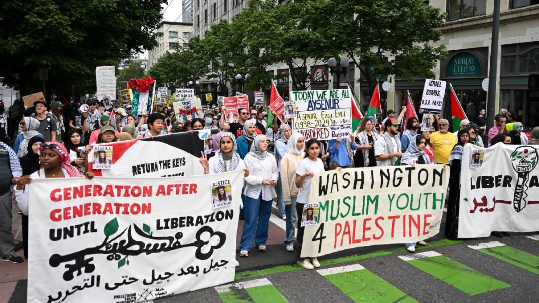 İsrail keskin nişancıyla öldürmüştü... Yüzlerce Amerikalı, Ayşenur Ezgi Eygi için yürüdü 7